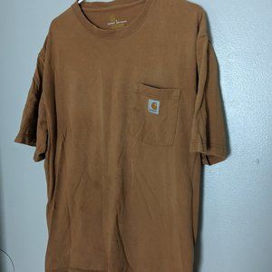 Distressed Carhartt brown pocket tee